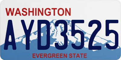 WA license plate AYD3525