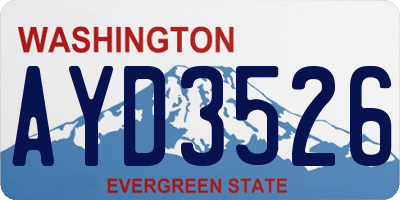 WA license plate AYD3526