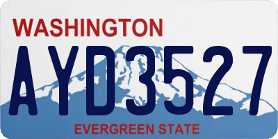 WA license plate AYD3527