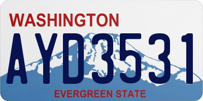 WA license plate AYD3531