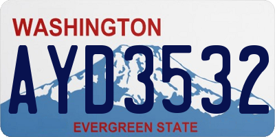 WA license plate AYD3532