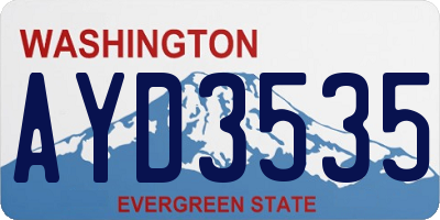 WA license plate AYD3535