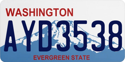 WA license plate AYD3538