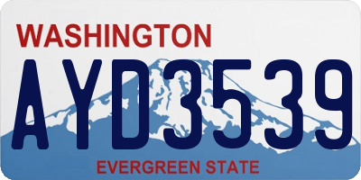 WA license plate AYD3539