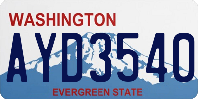 WA license plate AYD3540