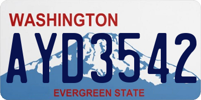 WA license plate AYD3542