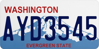 WA license plate AYD3545