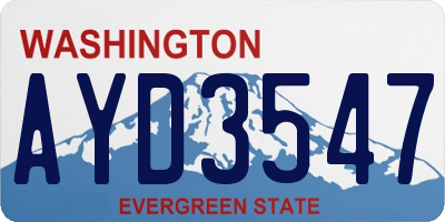 WA license plate AYD3547