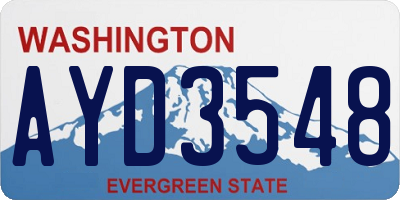 WA license plate AYD3548