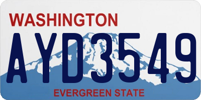 WA license plate AYD3549