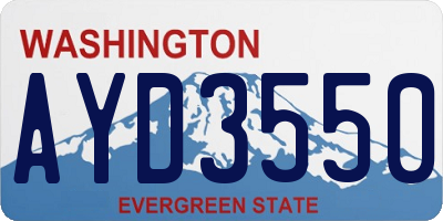 WA license plate AYD3550