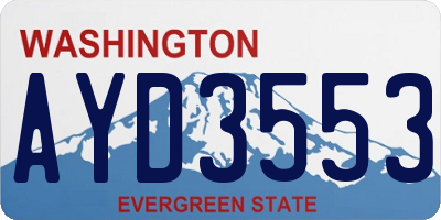 WA license plate AYD3553