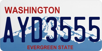 WA license plate AYD3555