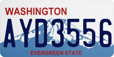 WA license plate AYD3556
