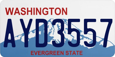 WA license plate AYD3557