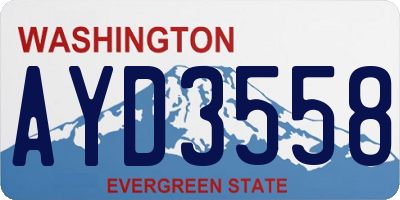 WA license plate AYD3558