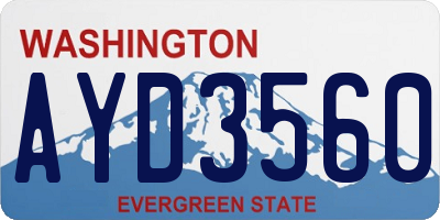 WA license plate AYD3560