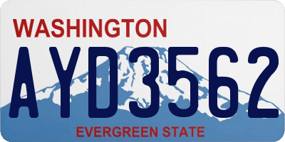 WA license plate AYD3562