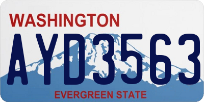 WA license plate AYD3563