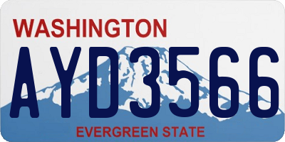 WA license plate AYD3566