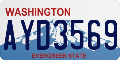 WA license plate AYD3569
