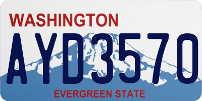 WA license plate AYD3570