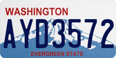 WA license plate AYD3572