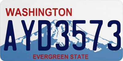 WA license plate AYD3573