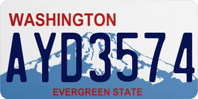 WA license plate AYD3574