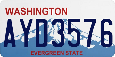 WA license plate AYD3576