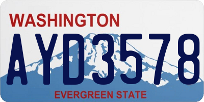 WA license plate AYD3578