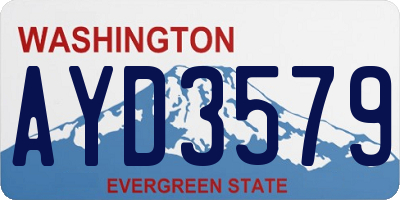 WA license plate AYD3579
