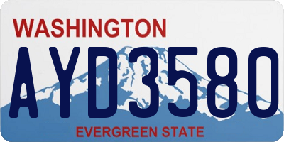 WA license plate AYD3580