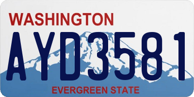 WA license plate AYD3581