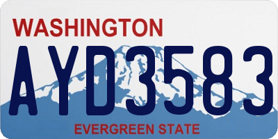 WA license plate AYD3583