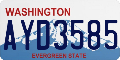 WA license plate AYD3585