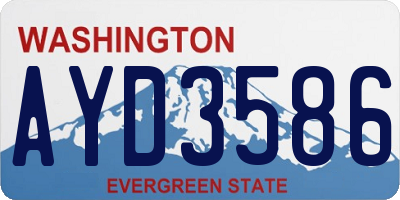 WA license plate AYD3586