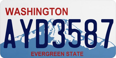 WA license plate AYD3587
