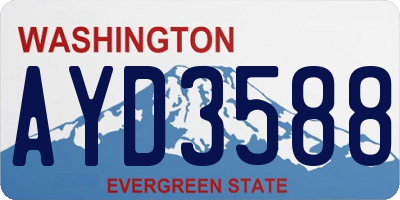 WA license plate AYD3588