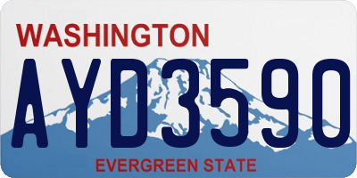 WA license plate AYD3590