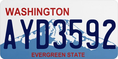 WA license plate AYD3592