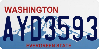 WA license plate AYD3593