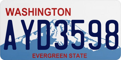 WA license plate AYD3598