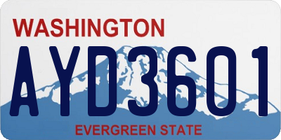 WA license plate AYD3601