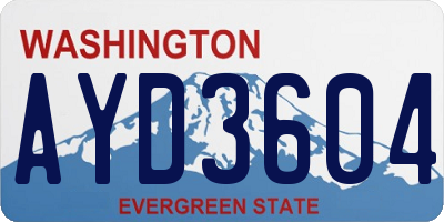 WA license plate AYD3604