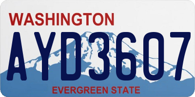 WA license plate AYD3607