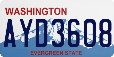 WA license plate AYD3608