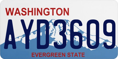 WA license plate AYD3609