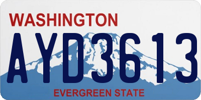 WA license plate AYD3613