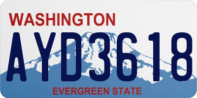 WA license plate AYD3618